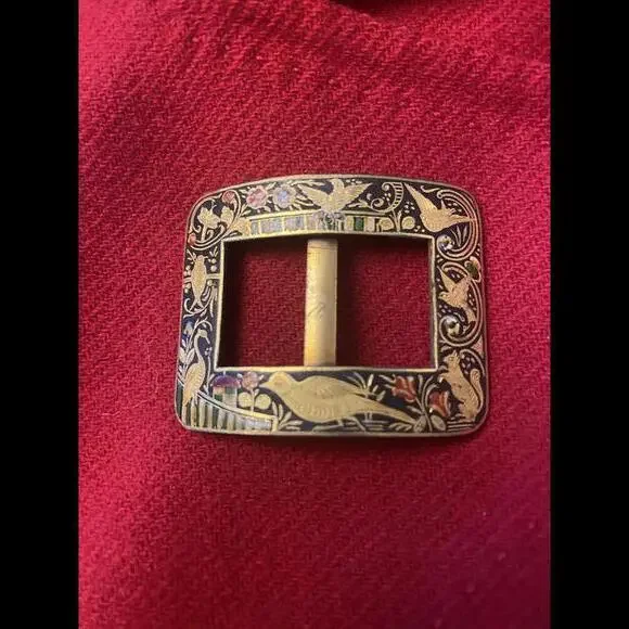 Vintage Decorative Belt Buckle with Floral Design - Picture 2 of 5